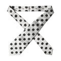 White Black Polka Dot Silk Adjustable Women Necktie Tie