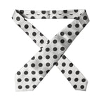 Dolce & Gabbana White Black Polka Dot Silk Adjustable Women Necktie Tie
