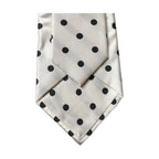 Dolce & Gabbana White Black Polka Dot Silk Adjustable Women Necktie Tie