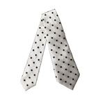 Dolce & Gabbana White Black Polka Dot Silk Adjustable Women Necktie Tie