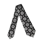 Dolce & Gabbana Black White Floral Silk Adjustable Women Necktie Tie