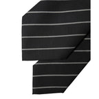 Dolce & Gabbana Black White Stripes Wool Adjustable Women Necktie Tie