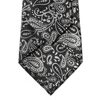 Dolce & Gabbana Black White Paisley Silk Adjustable Women Necktie Tie