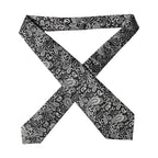 Dolce & Gabbana Black White Paisley Silk Adjustable Women Necktie Tie