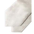 Dolce & Gabbana Off White Geometric Silk Adjustable Women Necktie Tie
