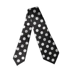 Dolce & Gabbana Black White Polka Dot Silk Adjustable Women Necktie Tie