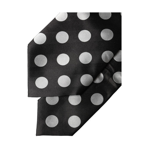 Dolce & Gabbana Black White Polka Dot Silk Adjustable Women Necktie Tie