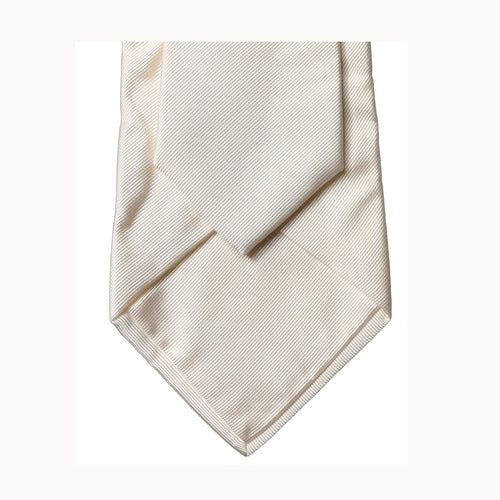 Dolce & Gabbana Off White Solid Silk Adjustable Women Tied Necktie Tie