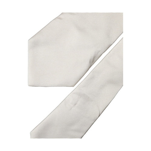 Dolce & Gabbana Off White Solid Silk Adjustable Women Tied Necktie Tie