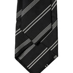 Dolce & Gabbana Black White Stripes Silk Adjustable Women Necktie Tie