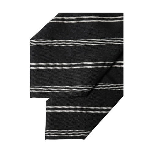 Dolce & Gabbana Black White Stripes Silk Adjustable Women Necktie Tie