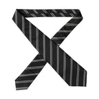Dolce & Gabbana Black White Stripes Silk Adjustable Women Necktie Tie