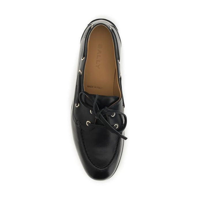Bally Black Calf Leather Bos Taurus Slip-On Loafers