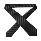 Dolce & Gabbana Black White Stripes Wool Adjustable Women Necktie Tie