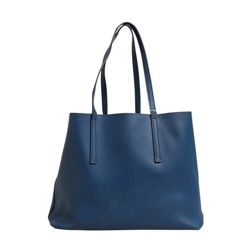Fendi Leather Navy Blue Shopping Tote