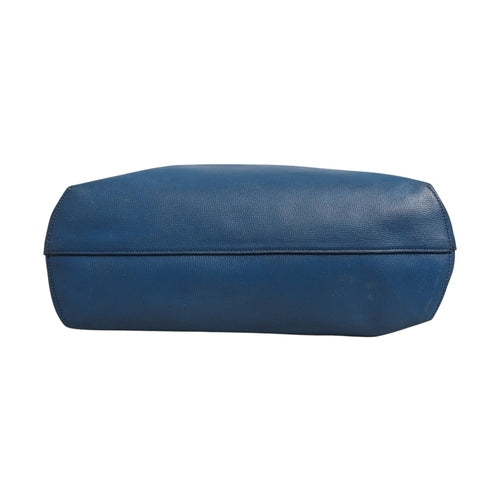 Fendi Leather Navy Blue Shopping Tote