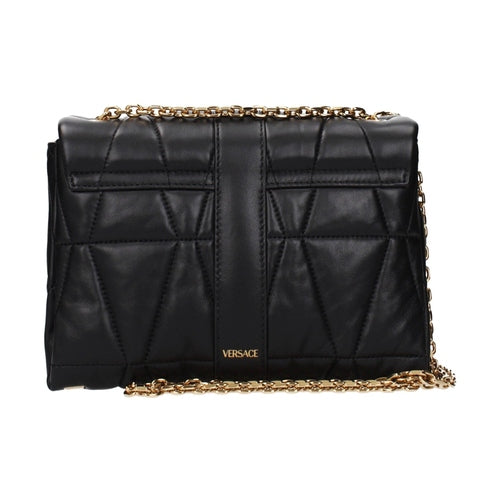 Versace Black Leather Shoulder Bag