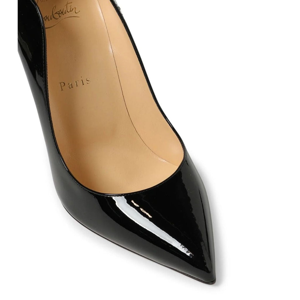 Christian Louboutin Black Patent Leather Hot Chick Pumps 100