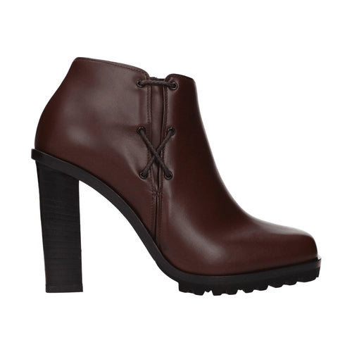 Max Mara Brown Leather Ankle Boots