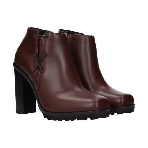 Max Mara Brown Leather Ankle Boots