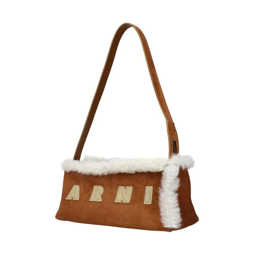 Marni Brown Leather Shoulder Bag