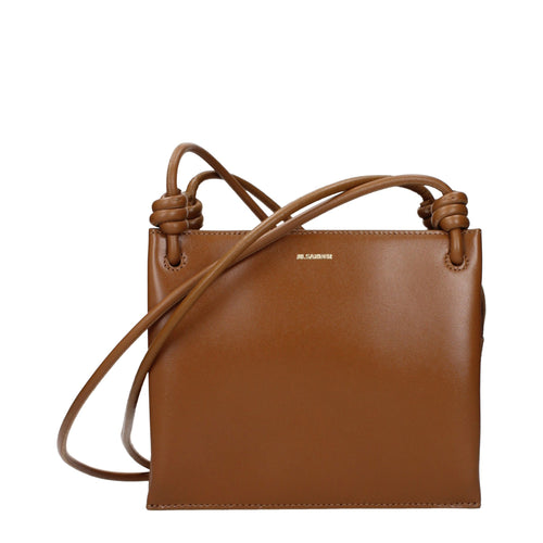 Jil Sander Brown Leather Crossbody Bag