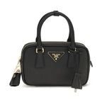 Prada Black Calf Leather Bos Taurus Handbag