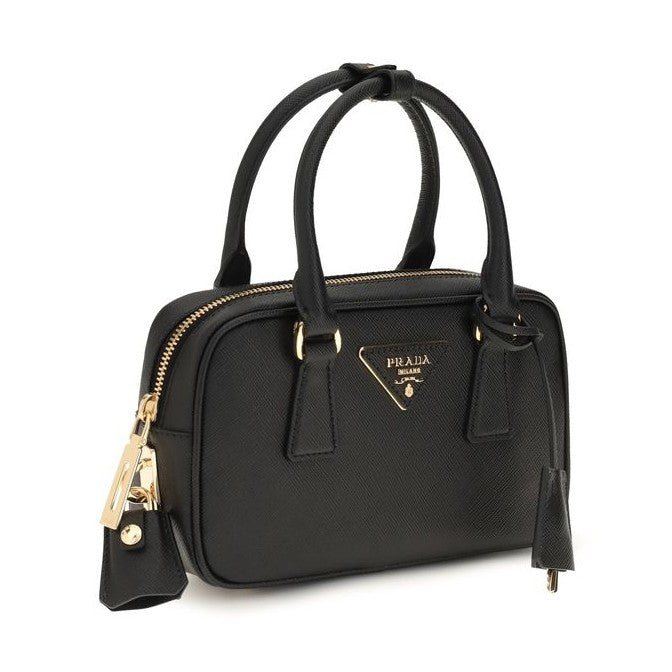 Prada Black Calf Leather Bos Taurus Handbag