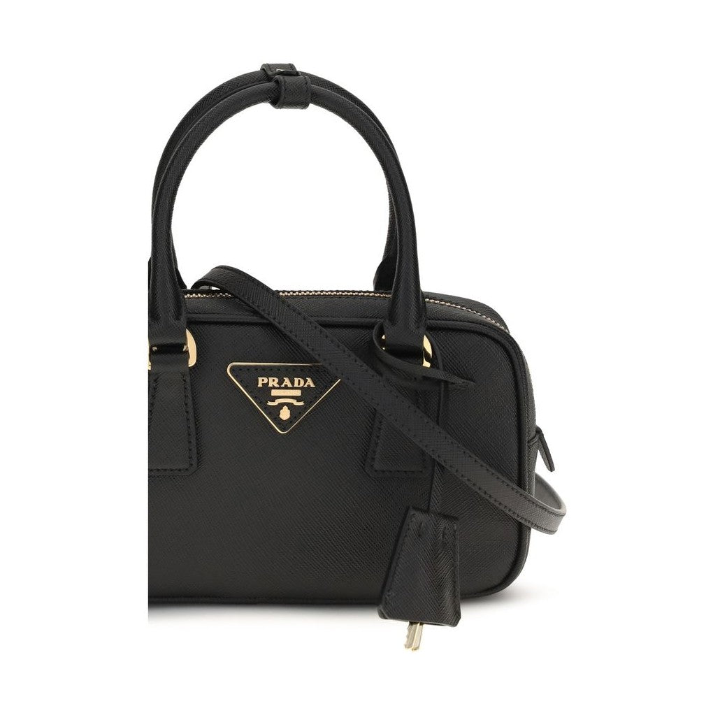 Prada Black Calf Leather Bos Taurus Handbag