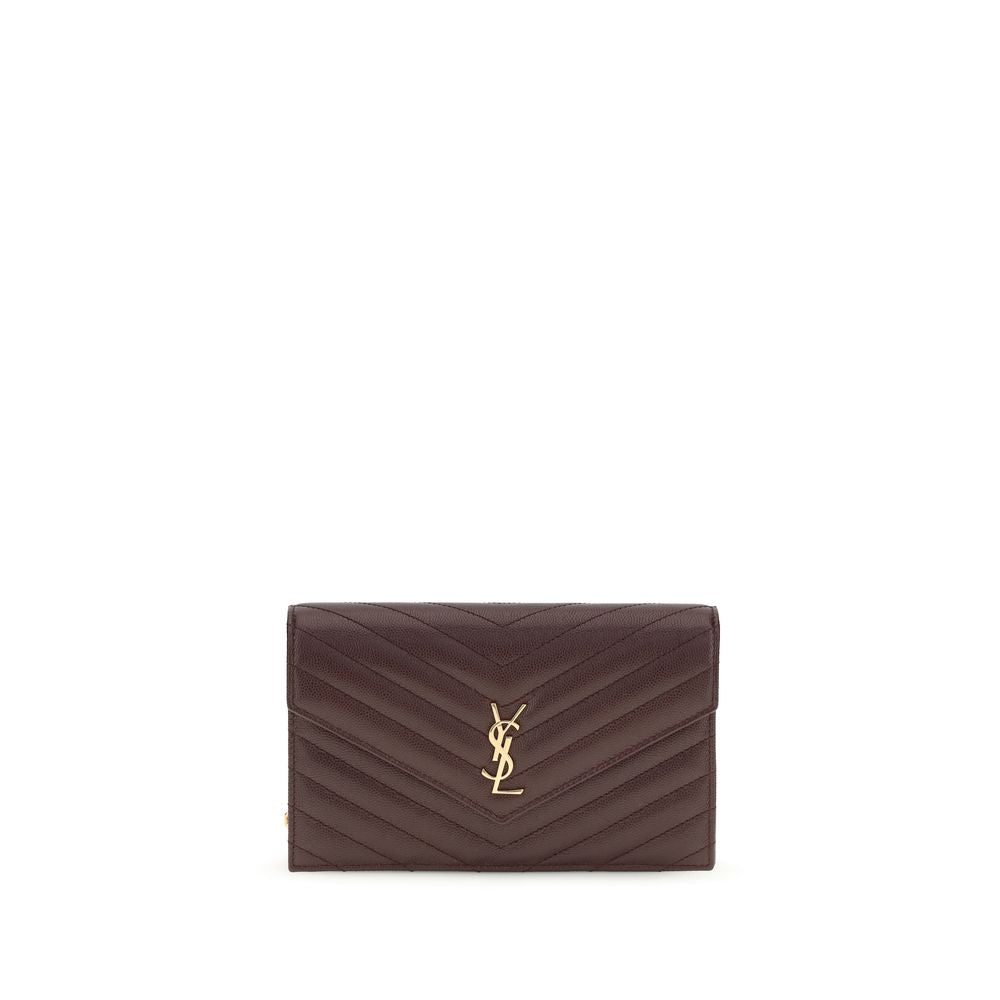 Saint Laurent Bordeaux Calf Leather Bos Taurus Clutch Bag