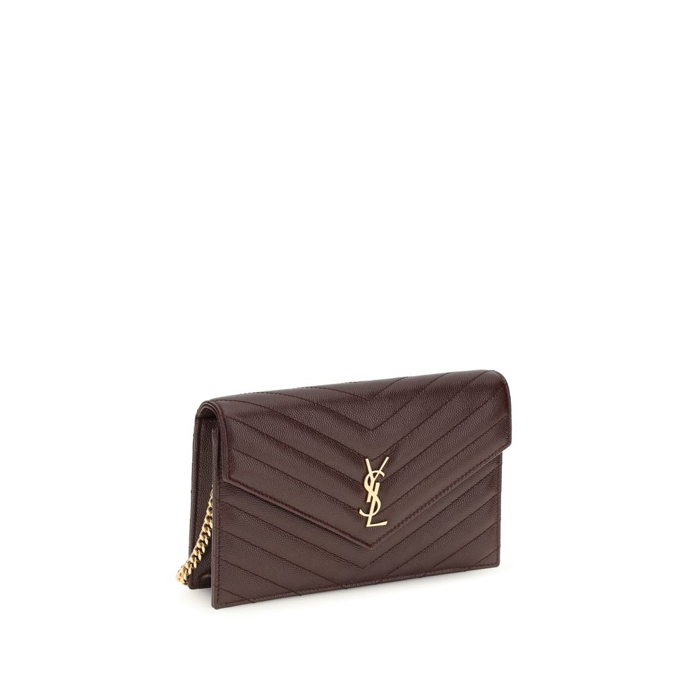 Saint Laurent Bordeaux Calf Leather Bos Taurus Clutch Bag