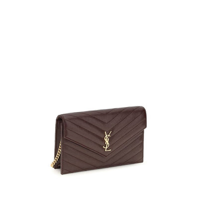 Saint Laurent Bordeaux Calf Leather Bos Taurus Clutch Bag