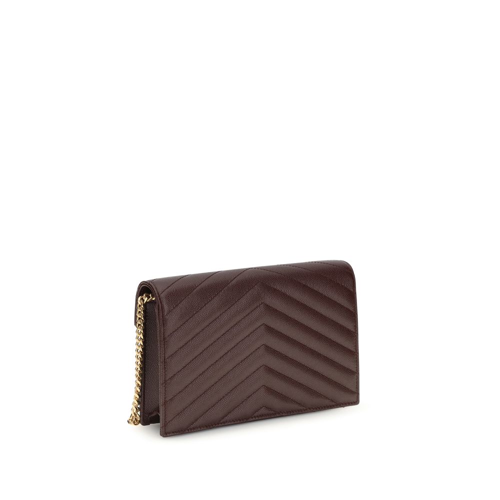 Saint Laurent Bordeaux Calf Leather Bos Taurus Clutch Bag