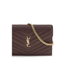 Saint Laurent Bordeaux Calf Leather Bos Taurus Clutch Bag