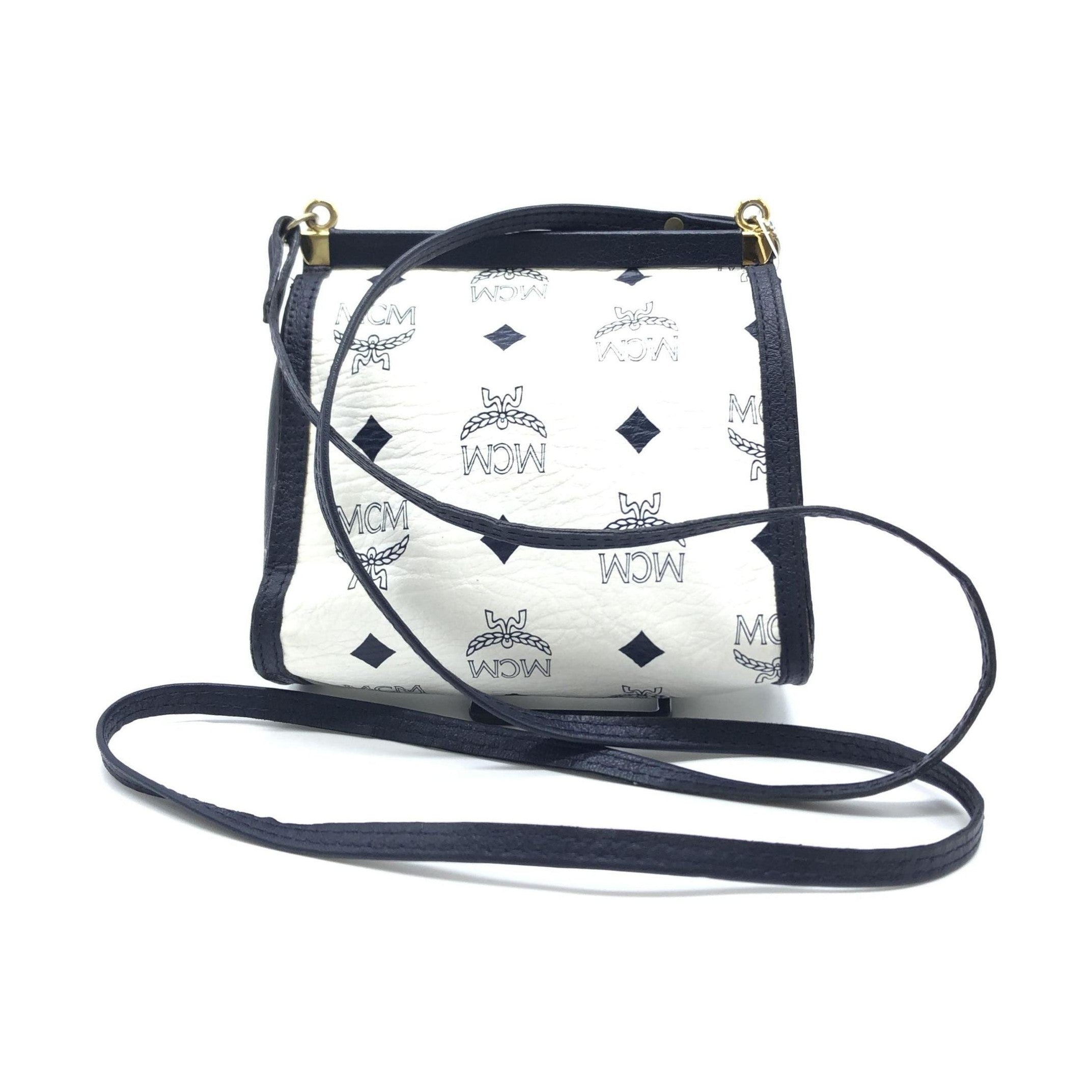 MCM Mini Crossbody Bag White Visetos