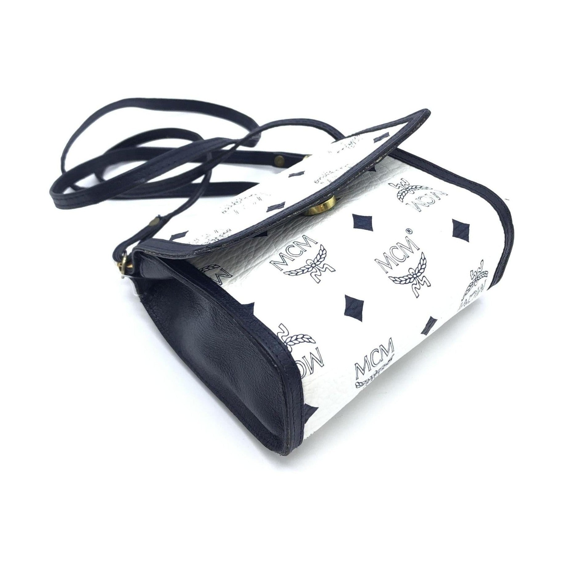 MCM Mini Crossbody Bag White Visetos