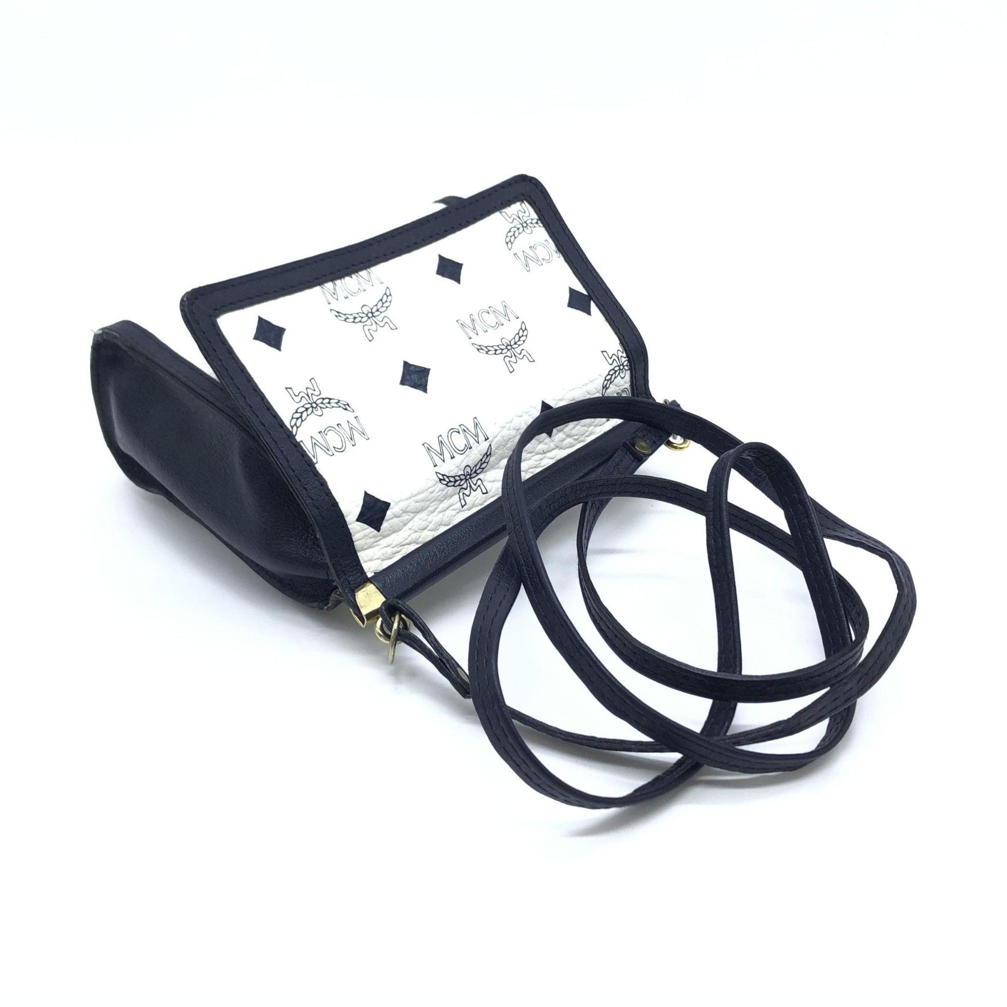 MCM Mini Crossbody Bag White Visetos