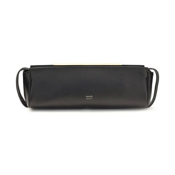 Khaite Black Calf Leather Bos Taurus Clutch Bag