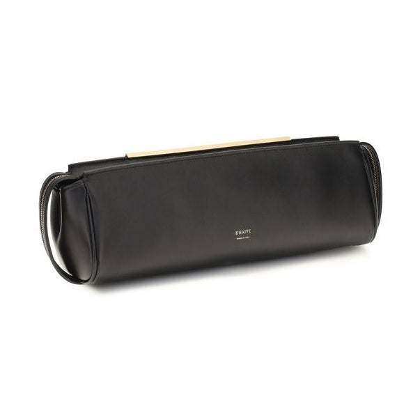 Khaite Black Calf Leather Bos Taurus Clutch Bag