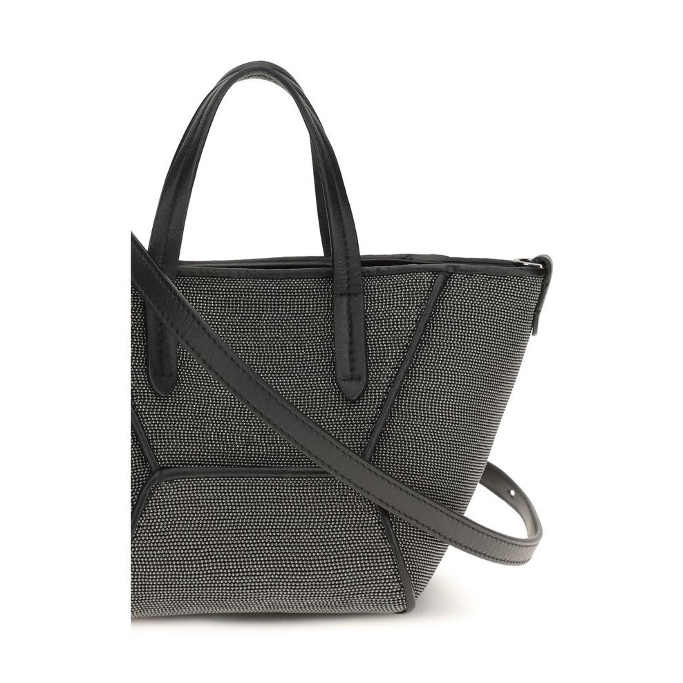 Brunello Cucinelli Black Calf Leather Bos Taurus Shoulder Bag
