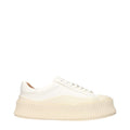 Jil Sander White Leather Platform Sneakers