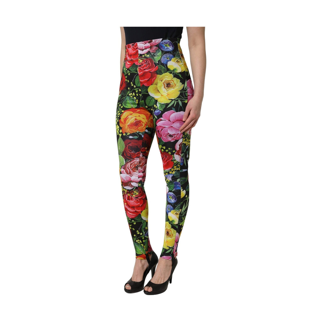 Dolce & Gabbana Multicolor Floral Stretch Jersey Leggings Pants