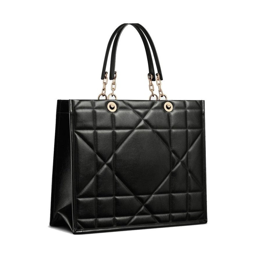 Dior Black Leather Tote Bag
