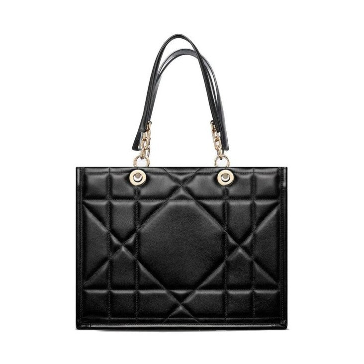 Dior Black Leather Tote Bag