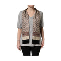 Dolce & Gabbana Gray Cotton V-neck Owl Silk Scarf Top T-shirt