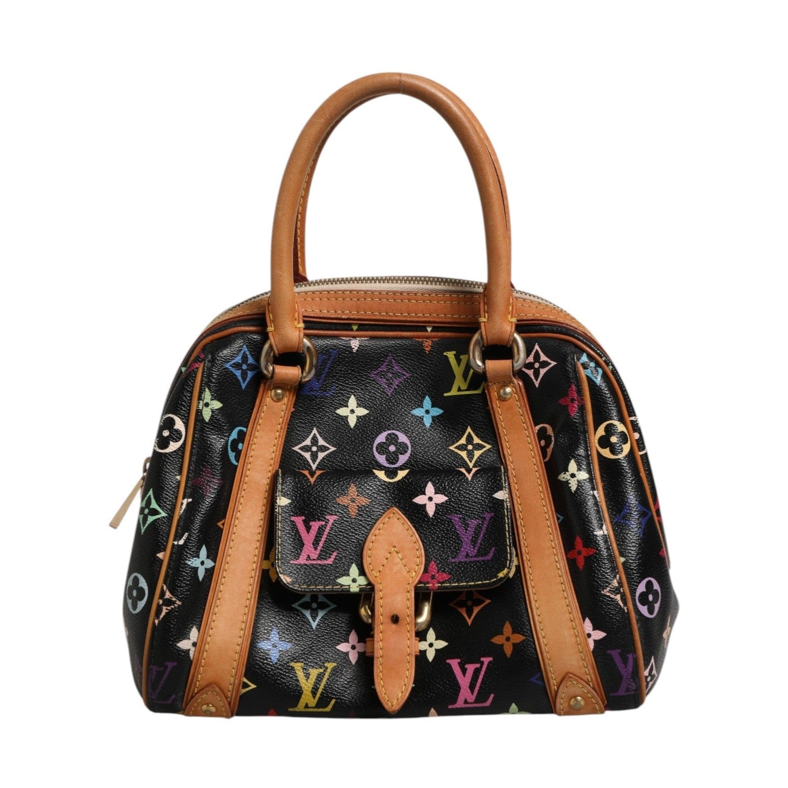 Louis Vuitton Black Monogram Multicolor Canvas Priscilla Handbag