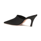 Amina Muaddi Black Silk Sandals