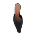 Amina Muaddi Black Silk Sandals