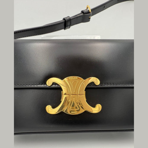 Celine CELINE CLAUDE TRIOMPHE Black Handbag