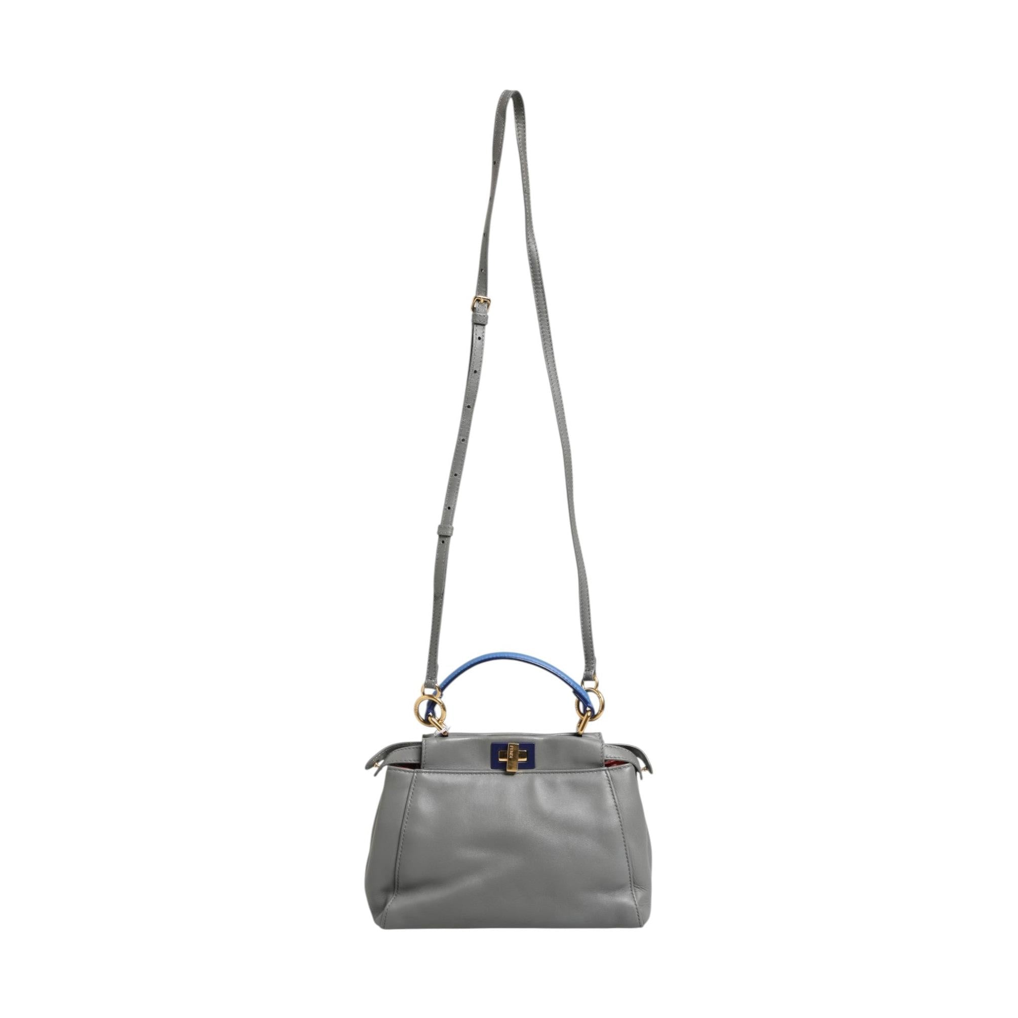 Fendi Mini Peekaboo Blue Grey
